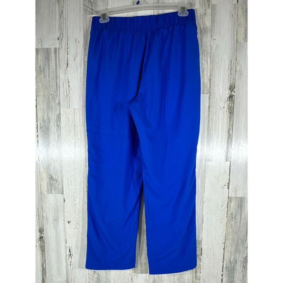 Gap GapFit Fleece Lined Track Pants Royal Blue Large (32x30) High Rise Calf Snap - Picture 3 of 10